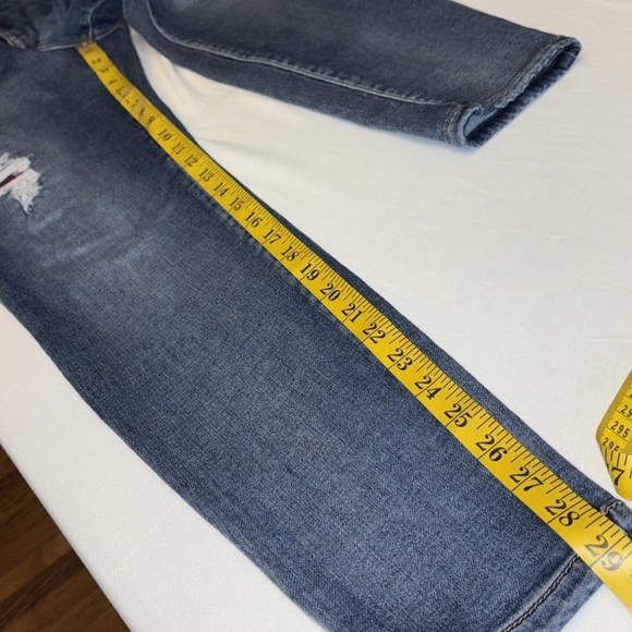 M Jeans by Maurices jeans high rise button/zip distressed w/plaid Sz lg regular - Picture 3 of 11